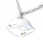 Les Tr&eacute;sors De Lily [K2799] - Collier 'Kiss' argent&eacute; h&otilde;be
