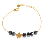 Les Tr&eacute;sors De Lily [Q5035] - Bracelet cr&eacute;ateur Acier 'Une Etoile est N&eacute;e' noir dor&eacute; - 35x9 mm must
