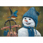 Teemantmaaling Lumememm ja lind Teemanttikandid N&auml;put&ouml;&ouml; T&auml;is&uuml;mmargune ristpiste 20X30CM