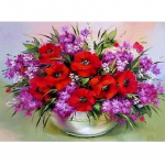 Teemanttikandid Red Rose Flower 5D Rhinestones Teemantmaal 20X30CM