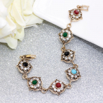 Retro Vintage Bohemia T&uuml;rgi lilledega k&auml;ev&otilde;ru naistele Rhinestone kuld