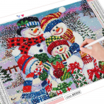 Teemanttikandid J&otilde;ulud lumememme ristpiste Teemantmaal Maastik Talvine K&auml;sit&ouml;&ouml; Rhinestone Kit Kodukaunistus Full Round (20X30CM)