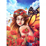 T&auml;isruudukujuline/&uuml;mmargune kunst T&uuml;druku portree Teemanttikandid Mosaiik&otilde;mblus Rist 5D Teemantmaal Kodukaunistuse kingitus T&uuml;drukule Full Round 20X30CM punane