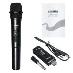 V10 USB 3,5 mm 6,35 mm juhtmeta mikrofoni megafon k&auml;eshoitav mikrofon koos vastuv&otilde;tjaga karaoke k&otilde;ne k&otilde;lari jaoks must