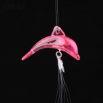1tk Metallist torust Dolphin Wind Chime Home Garden Ornament ripats Decor 40cm roosa