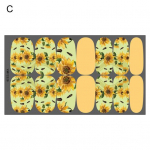 Manicure Decal Delicate Long Lasting Easy to Carry Stylish Sunflowers Manicure Transfer Decal Sticker for Photography C