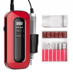 K&uuml;&uuml;nepuurimasin USB 35000 p/min professionaalne laetav k&uuml;&uuml;nepuurikomplekt koos 1000 mAh telefoni toitepangaga punane