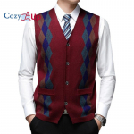 Cozy Up Wool Vest Meeste V-kaelusega vest, paksendatud soe s&auml;rgi kampsun M punane