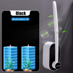 MENGNI &uuml;hekordselt kasutatav WC-hari pesuainega Seinale kinnitatav puhastusharja komplekt vannitoa jaoks Kodu-WC puhastust&ouml;&ouml;riist WC-tarvikud 16 brush head must