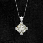 Gica Gema k&otilde;rge s&uuml;sinikusisaldusega teemantkaelakeed 925 h&otilde;bedane 11*11 mm ripats unikaalne disain romantilised peened ehted pulmapeo kingitused uus trend 925 Silver valge