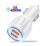 QGEEM Dual USB QC 3.0 autolaadija kiirlaadija 3.0 telefoni laadimine auto kiirlaadija 2 porti USB kaasaskantav laadija iPhone Xiaomi jaoks car charger must