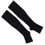 1 paar t&otilde;mblukuga kompressioonsokid Jalavalu leevendavad p&otilde;lveveenid Avatud varvassokid XXL