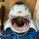 3D realistlik printimine hai ujumisr&otilde;ngas t&auml;iskasvanute vees ujuv rida, paksendatud PVC p&auml;&auml;ster&otilde;ngas m&otilde;&otilde;kvaala pea, suur kinnitus 145*145cm sinine