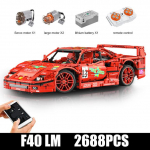 HALLITUSKUNINGAS 13095 Tehniline 1:10 Mudelauto APP RC F40 Super Sport Car MOC-98701 Ehitusklotsid Tellised M&auml;nguasjad Lastele S&uuml;nnip&auml;evakingitused with motor