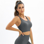 Nessaj naiste spordirinnahoidja Push Up Fitness Rinnahoidja Seksikas Joogajooga Tank Top S tumesinine v&auml;rv