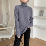 Hirsionsan vabaaja soliidsed elegantsed pulloverid naistele, lihtsad kilpkonnaga pikkade varrukatega silmkoeline kampsun, naiste talvine vaba mood laisk džemprid one size hall