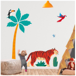 Les Tr&eacute;sors De Lily [R3454] - hiiglaslik kleebis  Tiger  oranž - 157x124 cm mitmev&auml;rviline