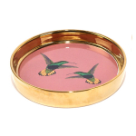 Les Tr&eacute;sors De Lily [R8292] - keraamiline t&uuml;hi taskukauss  Hummingbirds  roosa kuld - 13 cm Heleroosa
