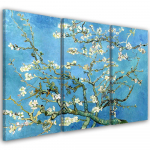 Kolmeosalise pildiga l&otilde;uendiprint Mandli&otilde;is Vincent Van Gogh 60x40 sinine