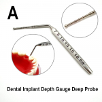 Hambaimplantaadi joonlaud s&uuml;gavusm&otilde;&otilde;tur S&uuml;gav sond hambaimplantaadi m&otilde;&otilde;teriistad roostevabast terasest 1 piece A