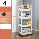 3/4-tasandiline teisaldatav hoiurest, paksemast materjalist veerevad rattad K&ouml;&ouml;k Vannituba Korraldaja Kodumajapidamisrest mobiilne riiul 4 Layer