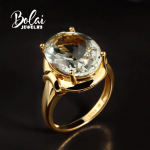 Looduslik roheline amet&uuml;st v&auml;&auml;riskivi naturaalne Brasiilia suur v&auml;&auml;riskivist s&otilde;rmused 925 h&otilde;bedast peened ehted naistele US RING SIZE 6# roheline