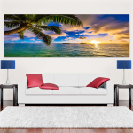Maastik P&auml;ikeseloojang Rannapilv Meremaastik l&otilde;uend Maalimine Troopika Palm Tree Coast Plakatid ja v&auml;ljatr&uuml;kid Seinakunst Kodukaunistus Ilma raamita 20*40cm