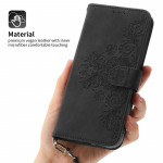 Elegantne reljeefse Totem mustriga telefonikoti &uuml;mbris kaelapaelaga iPhone'i Samsung Xiaomi Google Matte PU nahast mitme kaardi rahakoti &uuml;mbrise kate Moto G Power 2023 must