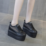 Fujin 12cm naiste suvine &otilde;hkv&otilde;rk Fashion Ins valge must ehtsast nahast paksud tossud &otilde;&otilde;nsad hingavad platvormkingad 35