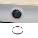 Real Carbon Fiber Car rear Logo Circle Cover Trim Sticker For Alfa Romeo Giulia Stelvio  Car Exterior Style B gray