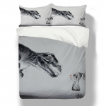 Dinosauruste voodipesu 3D eelajalooline loomade voodipesu ja padjap&uuml;&uuml;rid 2/3 t&uuml;kki EU135 * 200 t&auml;issuuruses lastetuba Pehme ja kergesti puhastatav kodukaunistus Baby 100x135cm