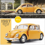 1:36 Scale Mini Car 1967 Beatle klassikaline sulamist automudel, survevalu metallist m&auml;nguauto mudel, simulatsioon miniatuurne skaala 1/36-13x4.5x4cm kollane