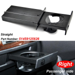 Auto eesmine veetassi joogihoidja BMW 5. seeria E60 E61 M5 525i 528i 530i 535i 550i 2004-2010 autotarvikutele Right Straight gray