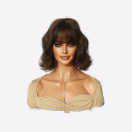 Naiste 32 cm l&uuml;hikeste juustega l&uuml;hikeste lokkis juustega t&auml;ielik peakate Naturaalsete ja realistlike juuste simulatsiooniga parukas 32cm 12inch &scaron;okolaadi pruuni v&auml;rvi