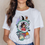 Totoro Studio Ghibli T-s&auml;rk Naiste Harajuku Ullzang T-s&auml;rk Mood Anime T-s&auml;rk Naljakas multifilmi s&auml;rgid Naiste topsid XL