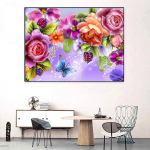 5D-teemantmaal Liblikad ja lilled tormavad teiste ristpistes komplekti T&auml;ielik teemanttikandid mosaiikkunst Pilt kividest kaunistus kingitus Full Round 20x30cm