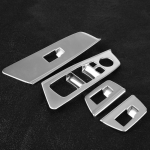4pcs Car Auto Window Switch Lift Panel Button Frame Cover Trim decoration for BMW 5 series G30 Silver Chrome