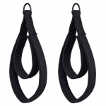 1 paar Pilatese rihmad Pilatese kahe silmusega rihmad Reformer Fitness D R&otilde;ngasrihmad Polsterdatud pilatese varustus D Ring Jooga harjutusrihmad Aksessuaarid must