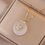 Emerald &uuml;mmargune ripats kaelakee naistele 2023 uus mood kullav&auml;rvi roostevabast terasest keti ehted pulmapeo aksessuaarid