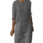 Naiste suvekleit &uuml;mmargune kaelus, kolm neljandikku varrukatega, p&otilde;lvede pikkune &uuml;hev&auml;rvilised n&ouml;&ouml;bid, lahtised pullover, pehme hingav daami s&uuml;giskevadine midikleit M hall