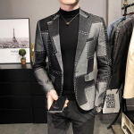 Tippkvaliteetsed s&uuml;gisbleiserid meestele Slim Fit Briti ruuduline pidulik &uuml;likond jakk Meeste peopulm &Auml;ri Slim Fit vabaaja mantel smoking M