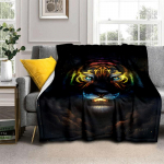 3D Art Tiger Prinditud Suurem&otilde;&otilde;tmeline Manta diivanvoodi kate Pehme ja karvane tekk Pleed Pehme soe flanell Visttekid Lehvikud Kingitus 125x150cm 50x60inch