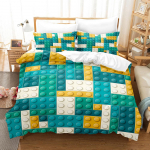 3D ehitusklotsivoodipesukomplekt M&auml;nguasjade tekikott Padjap&uuml;&uuml;r 2/3 S&uuml;nnip&auml;evakingitus DE135 * 200 Poiste tuba T&auml;issuurus Kiiresti kuivav Pehme Kodutekstiil Baby 100x135cm