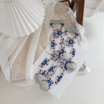 &Uuml;li&otilde;hukesed l&auml;bipaistvad kristallist siidist sokid Naiste moed Suvised Harajuku Crew Sokid Retro lilledega t&auml;navar&otilde;ivad Elastsed pikad sokid