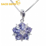 SACE GEMS ripats naistele 925 sterling h&otilde;be 4*5mm naturaalne tansaniit ripats kaelakee pulmapeo peened ehted kingitused sinine