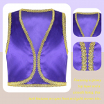 Poiste Halloween Araabia prints Cosplay vest, laste teemapidu maskeraadifestival Rollim&auml;nguvest lavaesinemiskost&uuml;&uuml;m 5-6 Years lilla