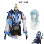 Anime M&auml;ng Eula Lawrence Cosplay Kost&uuml;&uuml;m Parukas Kingad Mondstadti Favoniuse R&uuml;&uuml;tlid Seksikas Naine Vorm Halloweeni &Uuml;likond XS-(Full set+wig)
