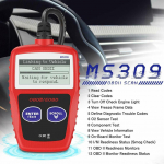 Ms309 OBD2 skanneri auto kontrollmootori koodilugeja rikke skaneerimise instrument OBDII automaatne diagnostikat&ouml;&ouml;riist punane