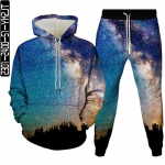 S&uuml;gisene meeste dressikomplekt 3D Universum Galaxy Planet Astronaut Print 2tk Dressid+Treeningp&uuml;ksid Mood Naiste R&otilde;ivad Suurus S-6XL XXL