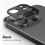 iPhone 15 Pro Max / 15 Plus tagakaamera objektiivi metallist kaitser&otilde;ngas For iPhone 15 must